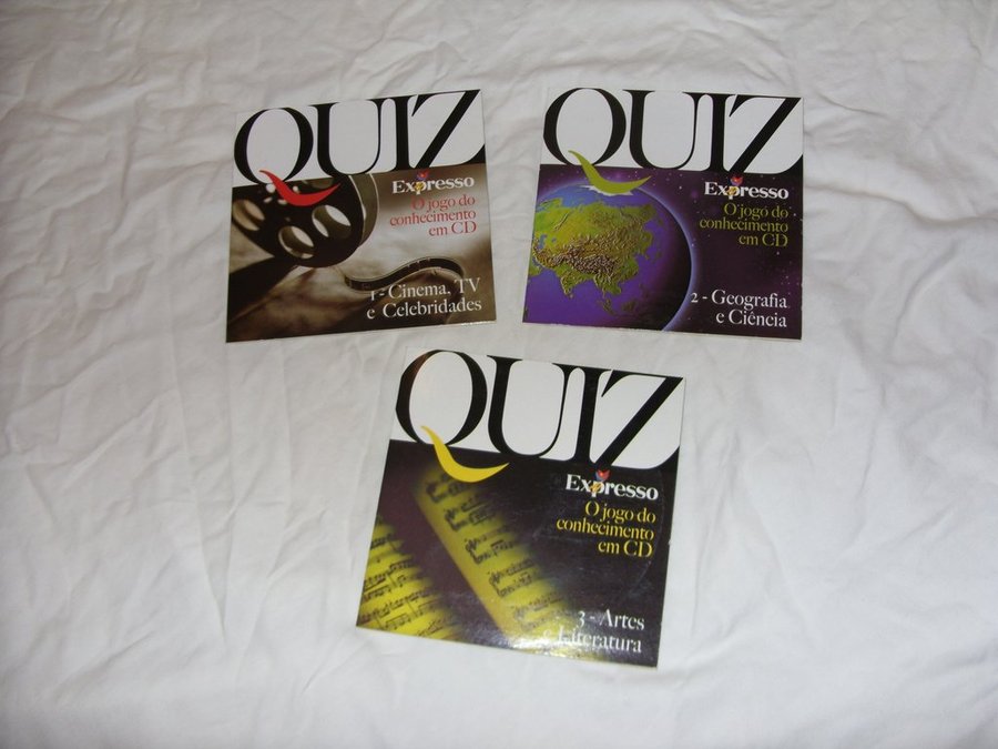 Expresso Quiz frågesport 3 st CD ROM skivor Portugisisk PC CD ROM