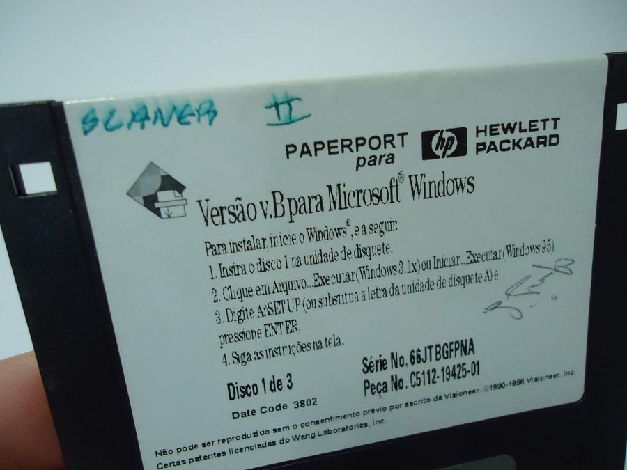 Hewlett Packard Paper Port 3 st disketter PC Windows Portugal utgåva 1990-1996