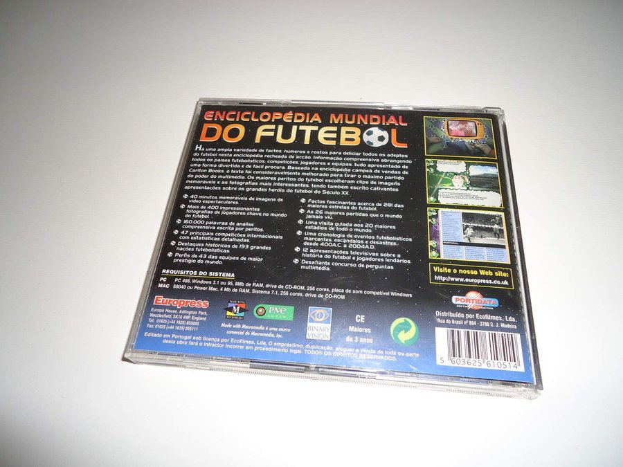 Enciclopedia Mundial do Futebol  Fotboll PC  Mac CD ROM Engelsk version
