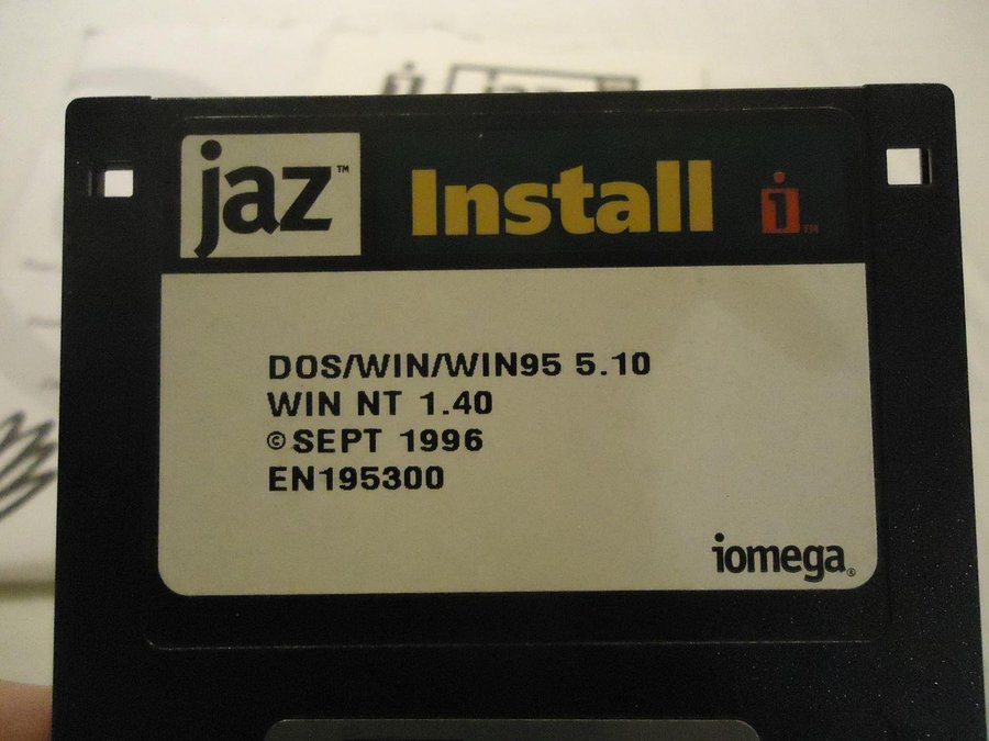 jaz Install disketter Windows/DOS version 51 och 52 flerspråkig med Jaz manual