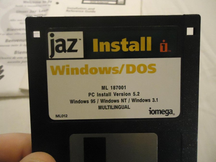 jaz Install disketter Windows/DOS version 51 och 52 flerspråkig med Jaz manual