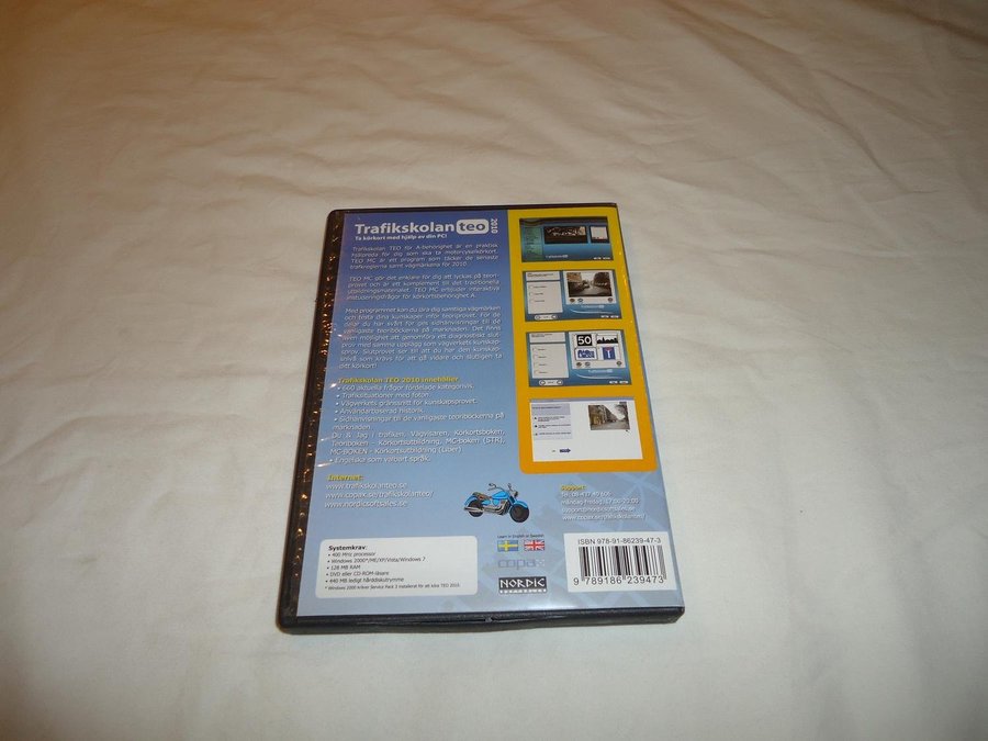 Trafikskolan TEO Motorcykel körkort teori skola år 2010 PC CD ROM Svensk Engelsk