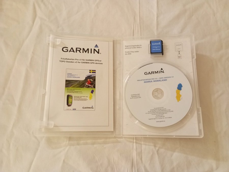 Garmin Friluftskartan Pro V3 Norra Norrland SD kort PC Macintosh CD ROM