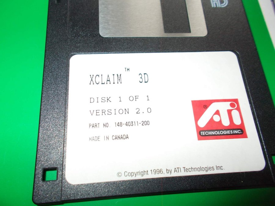 ATI Xclaim 3D version 20 Grafikkort drivrutiner för Macintosh diskett  manual