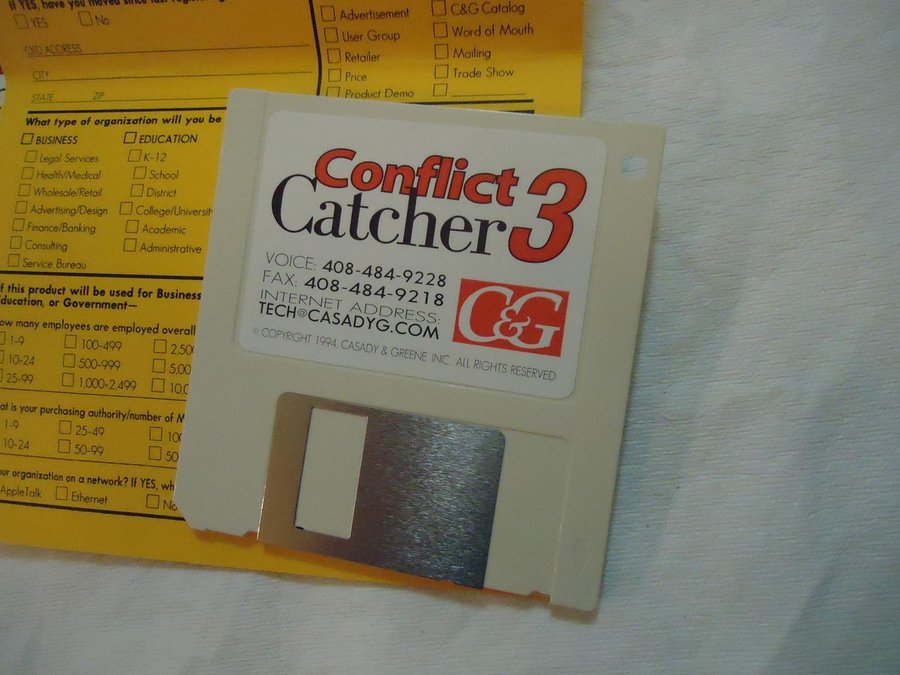 Conflict Catcher 3 Macintosh program diskett version med manual