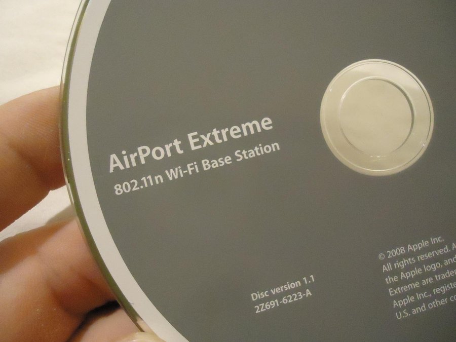 AirPort Extreme version 11 år 2008 Apple Macintosh Mac CD ROM 2Z691-6223-A