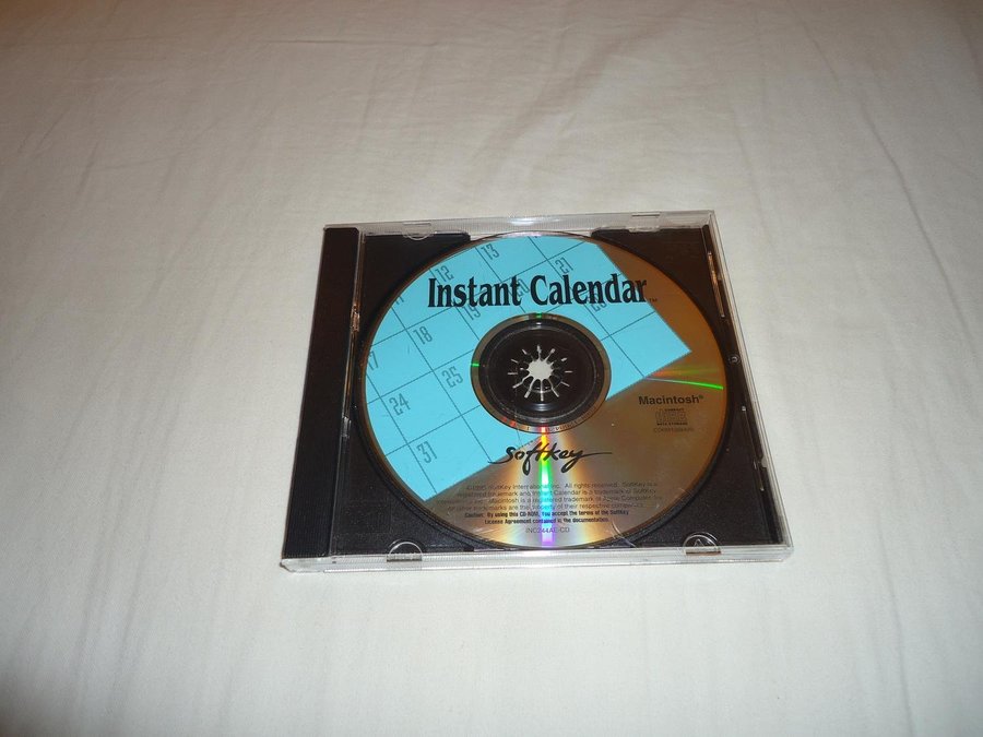 Softkey Instant Calendar Macintosh CD ROM år 1995 kalender programvara