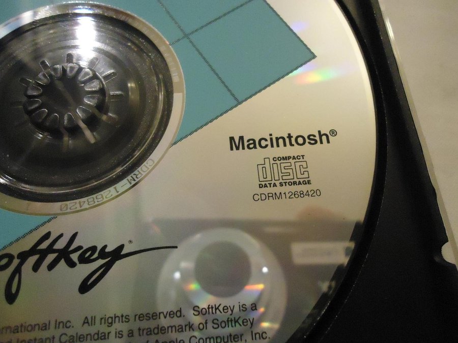 Softkey Instant Calendar Macintosh CD ROM år 1995 kalender programvara