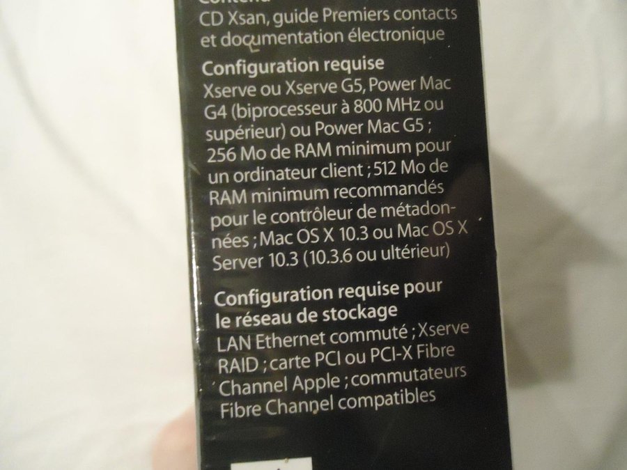 Apple XSAN Retail M9634F/A år 2004 Fransk Tysk Japansk Engelsk språk version NY!