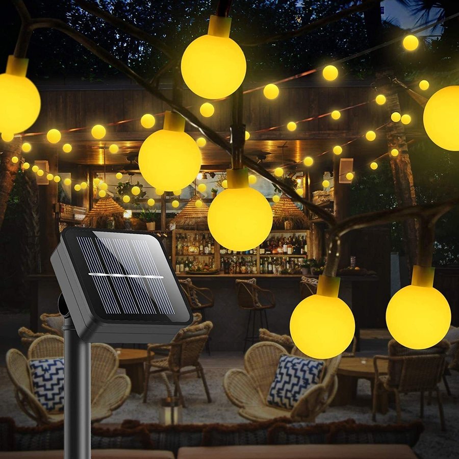 Solslingor utomhus 100st LED 12m sfäriska ljus trädgård innergård jul