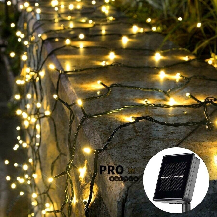 12m 100 lampor LED solslinga ljus utomhus trädgårdsfest Jul fe bröllopsbelysning