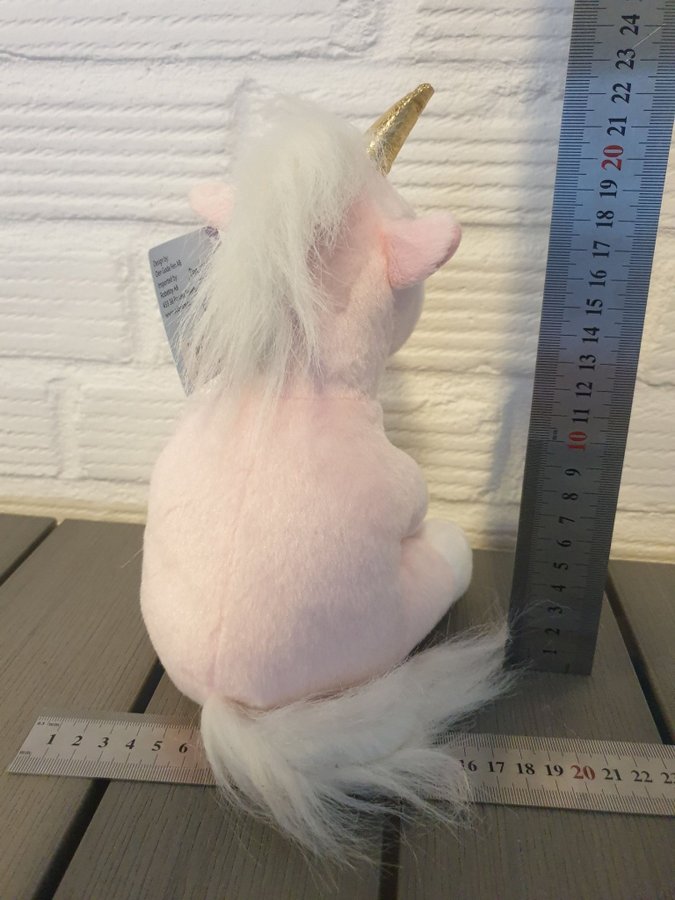 Ny Nalle tecknad enhörning rosa häst unikorn mjukisdjur 22cm