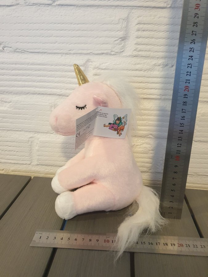 Ny Nalle tecknad enhörning rosa häst unikorn mjukisdjur 22cm