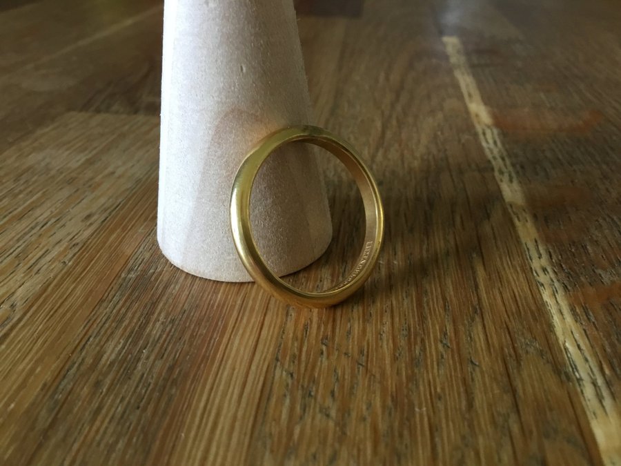 Klassisk slät vintage ring kupad guld ring 1:MA GULDDOUBLE / Strl 22 mm