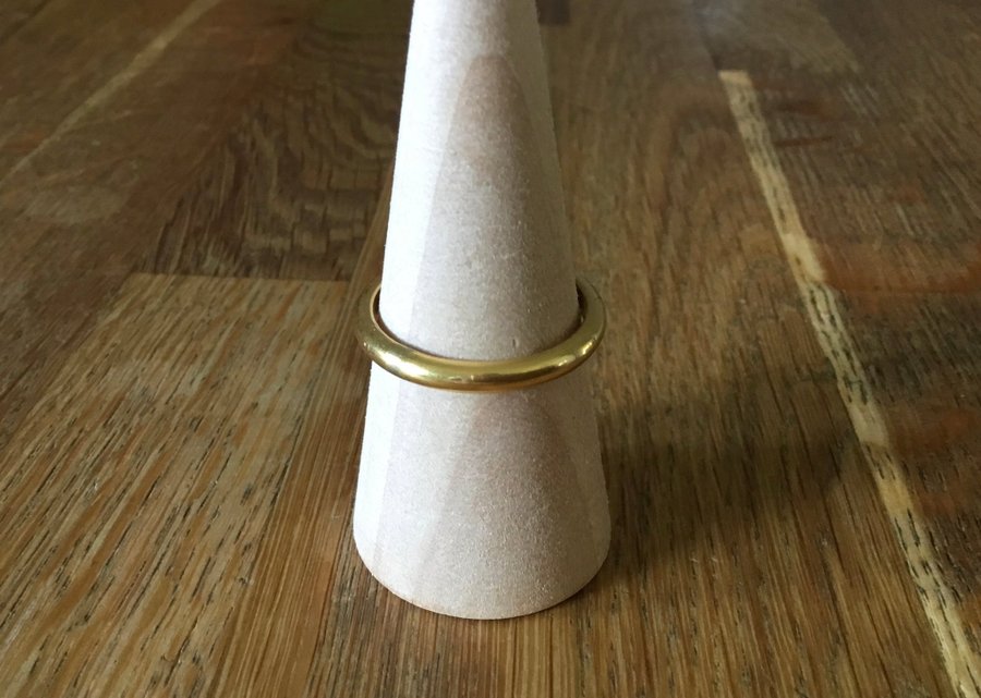 Klassisk slät vintage ring kupad guld ring 1:MA GULDDOUBLE / Strl 22 mm