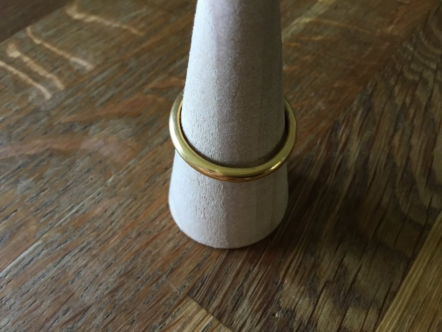 Klassisk slät vintage ring kupad guld ring 1:MA GULDDOUBLE / Strl 22 mm