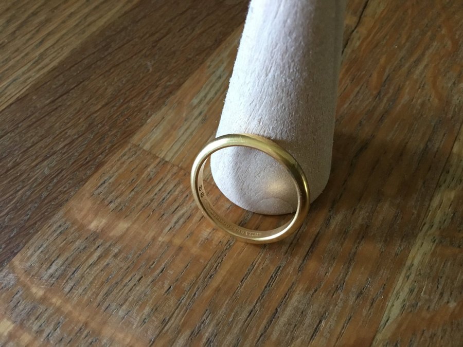 Klassisk slät vintage ring kupad guld ring 1:MA GULDDOUBLE / Strl 22 mm