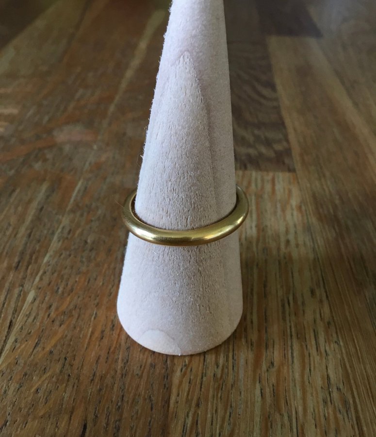 Klassisk slät vintage ring kupad guld ring 1:MA GULDDOUBLE / Strl 22 mm