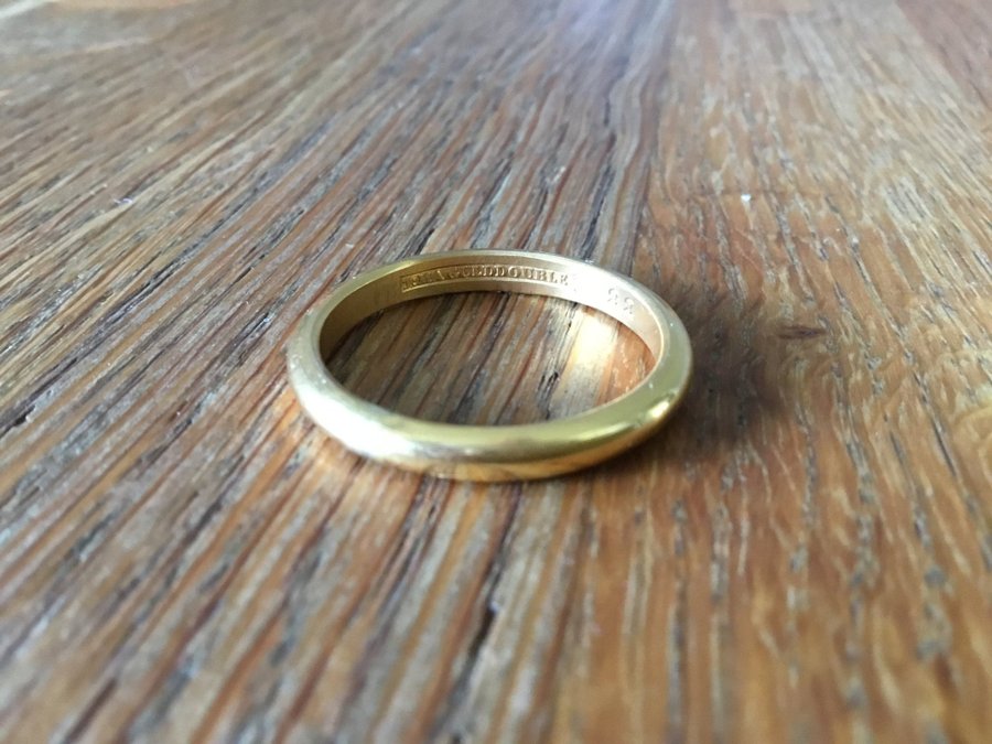 Klassisk slät vintage ring kupad guld ring 1:MA GULDDOUBLE / Strl 22 mm