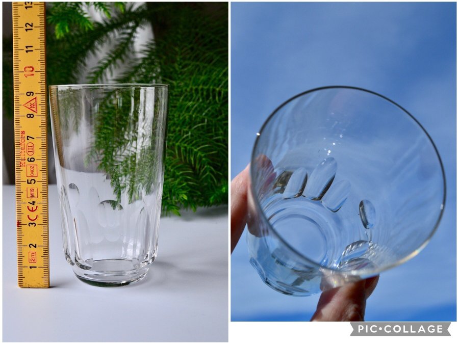 6 st ÄLDRE MUNBLÅSTA SELTERGLAS/ VATTENGLAS i tunt glas 30/40-tal