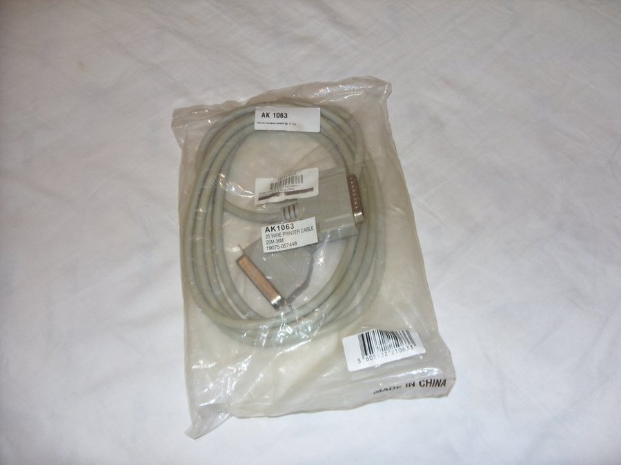 Centronics AK 1063 Bi-Directional parallel printer cable 3 meter ny! new!