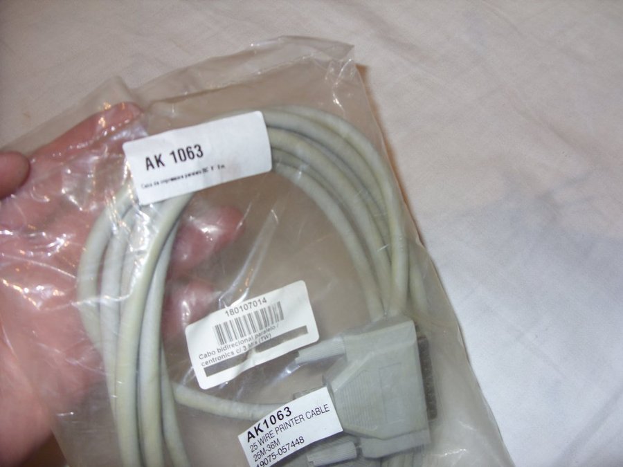 Centronics AK 1063 Bi-Directional parallel printer cable 3 meter ny! new!