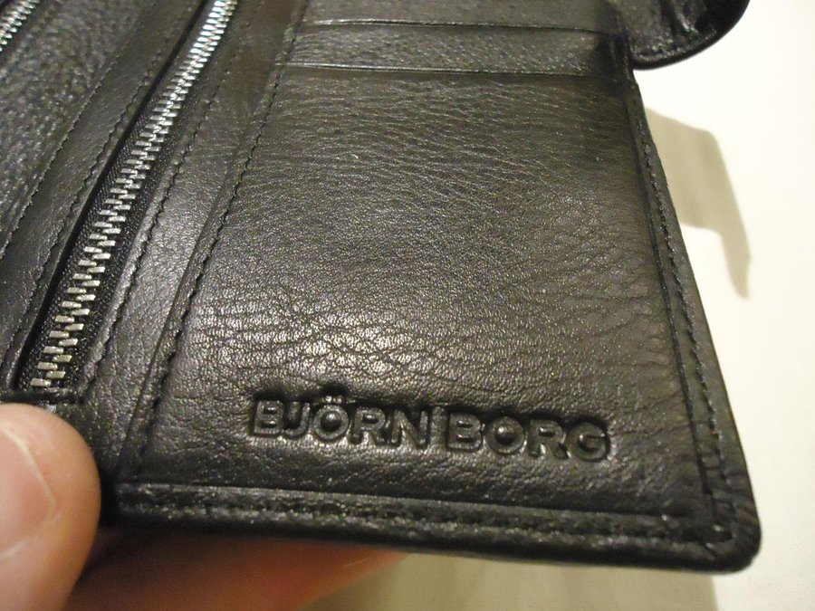 Björn Borg rese plånbok LKAB utgåva läder 9 st kort fack 22 x 11 cm