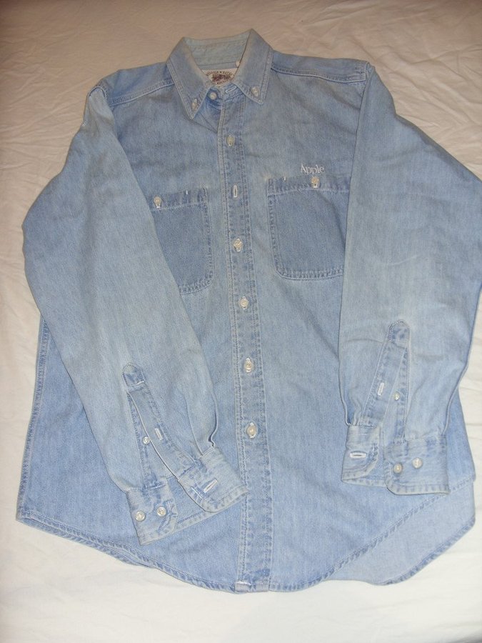 Apple Computer Jeans Skjorta size M sällsynt Steven Jobs Macintosh USA datorer