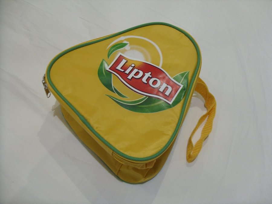 Lipton Tea  Te original väska sällsynt samlar modell gul färg gröna detaljer