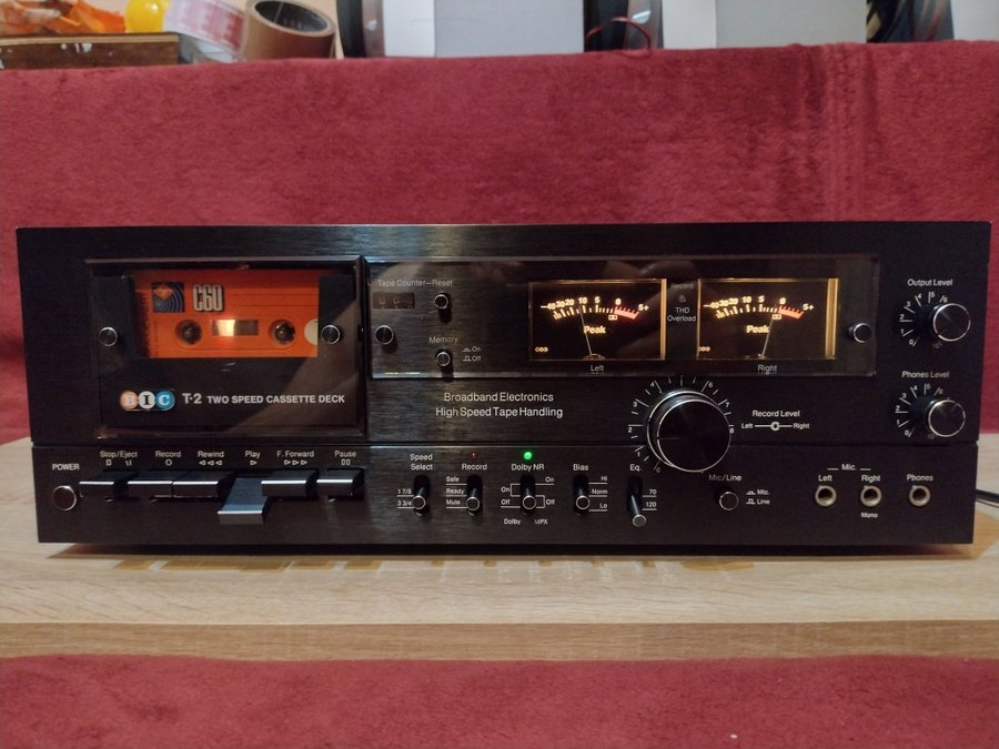 BIC Model T-2 Two Speed Stereo Cassette Deck