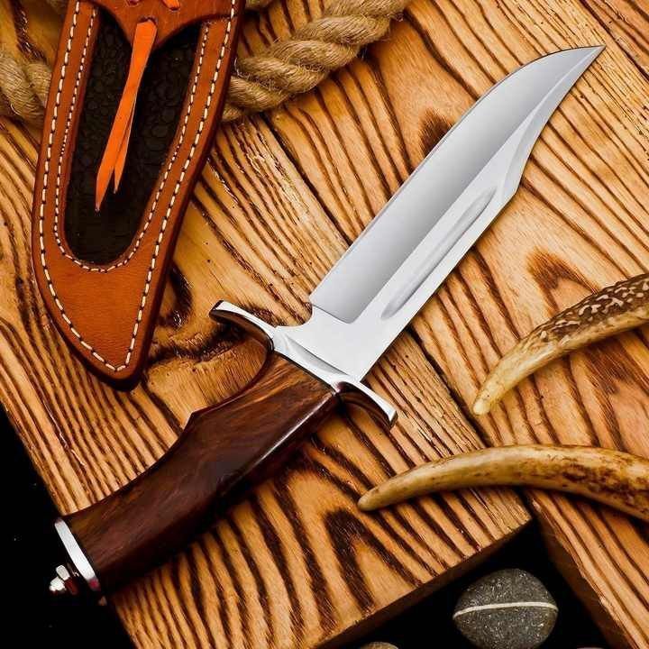 Handmade D2 steel hunting knife with rose wood handle viking knife outdoor