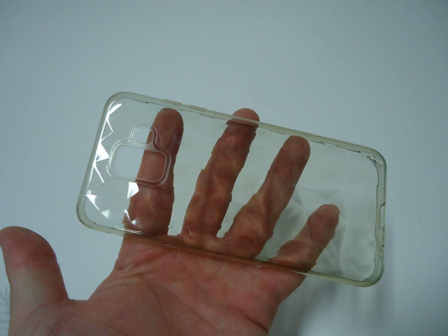 Mobil telefon skal med diamant mönster 15 x 7 cm okänt märke Transparent plast