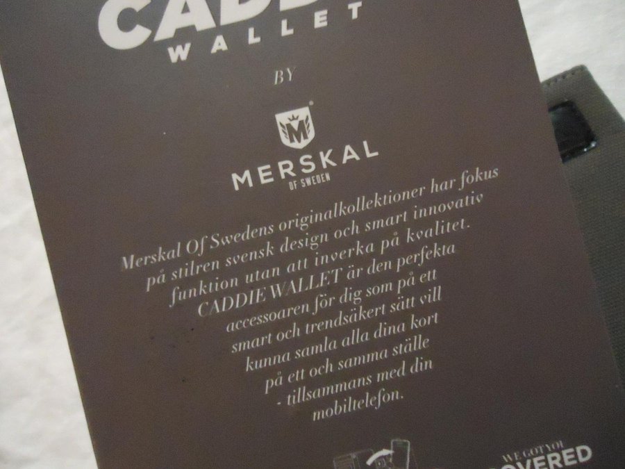 Caddie Wallet for Apple iPhone 4/4S by Merskal of Sweden grå tyg läder plånbok