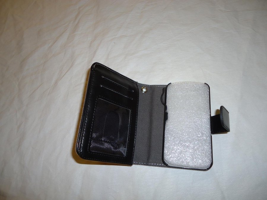 Caddie Wallet for Apple iPhone 4/4S by Merskal of Sweden grå tyg läder plånbok