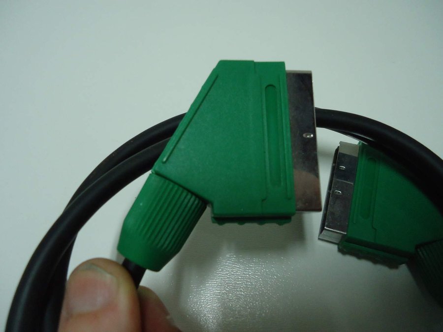 Grön/Svart Scart video kabel 120 cm för VHS Laserdisc TV spel Video hemmabio