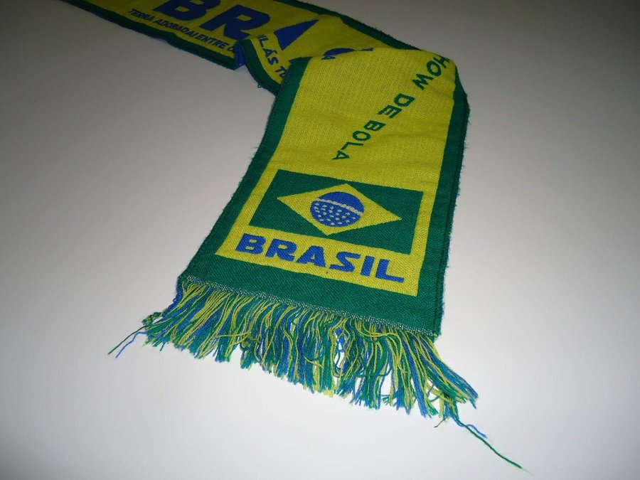 Halsduk Brasilien Flagga  Brazil scarf med färger från flaggan