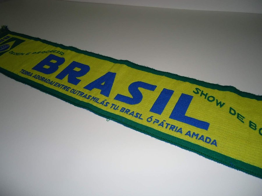 Halsduk Brasilien Flagga  Brazil scarf med färger från flaggan