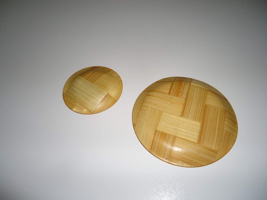 Trä fat 2 st Asiatiska målade motiv wood plates Japan Kina