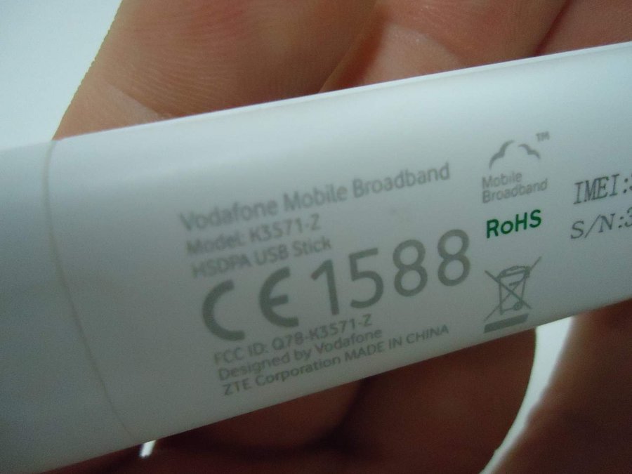 Vodafone Mobile Broadband model K3571-Z HSPA USB Stick ZTE mobilt internet