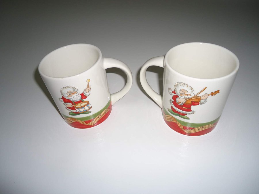 Jul tomtar 2 st kaffe/te porslins keramik muggar porcelain mug