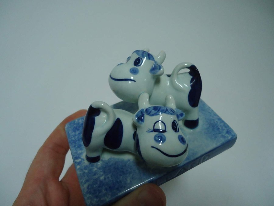 Delft Blauw Holland Porslins dekoration Kossor Cows Netherlands