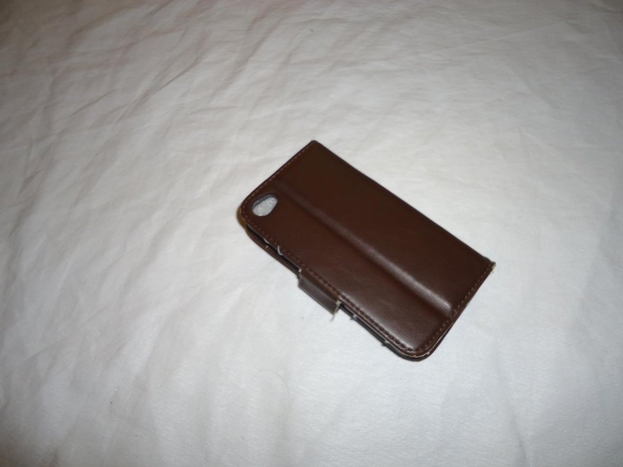 4G/4S Genuine Leather Pouch brun faÌˆrg laÌˆder mobil vaÌˆska 12 x 65 cm