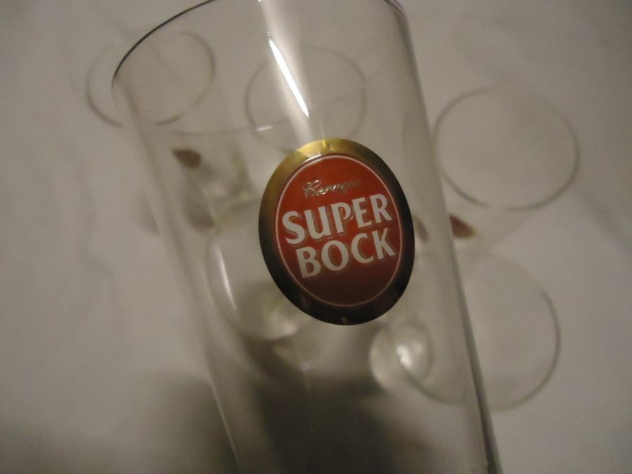 Super Bock ÖL Glas 6-pack nya och oanvända i kartong beer glasses Portugal