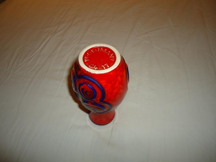 Vintage Keramik Vas W Germany 84 17 Lava Vase Pottery Tyskland