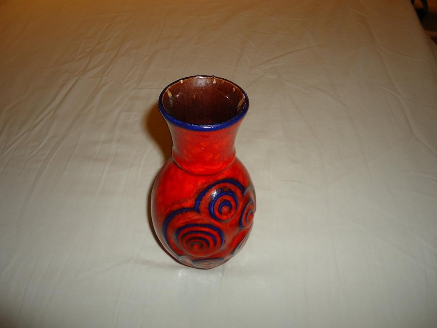 Vintage Keramik Vas W Germany 84 17 Lava Vase Pottery Tyskland