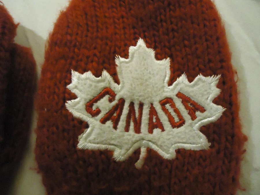 Tumvantar Kanada Olympiska Spelen broderad med OS loggan Canada lövet maple leaf