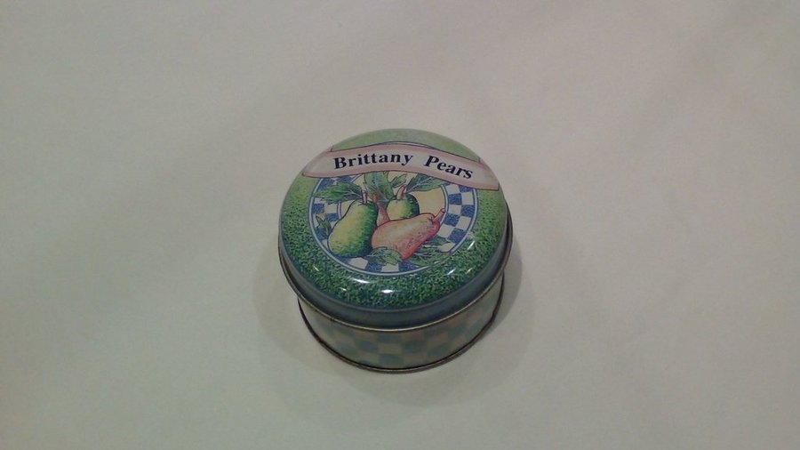 Brittany Pears Te burk med Päron frukt motiv Pears Tin fruit design