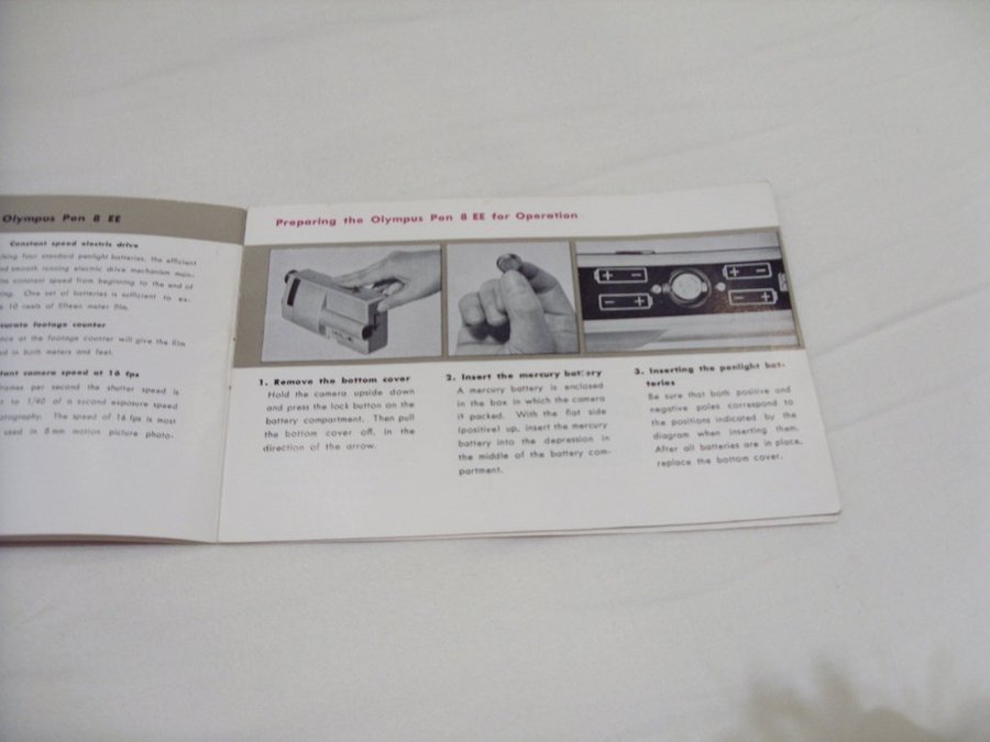 Olympus Pen8EE Instruction manual retro camera kamera