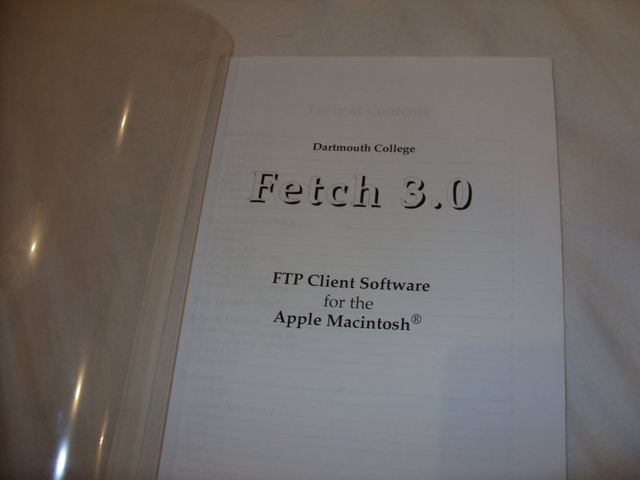 Darthmouth College Fetch 30 FTP Client Software for the Apple Macintosh Manual