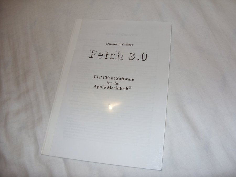 Darthmouth College Fetch 30 FTP Client Software for the Apple Macintosh Manual